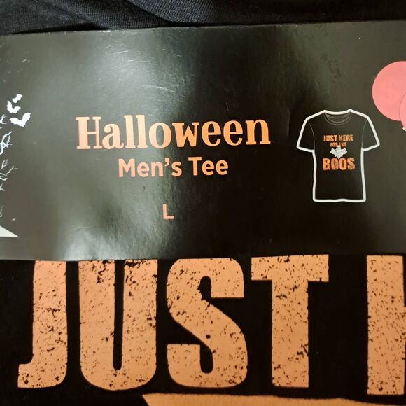 Halloween SALE! NWT- Sz L - Just Here for the Boos T-shirt with Bag - Picture 7 of 8